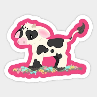 Black Moo Sticker